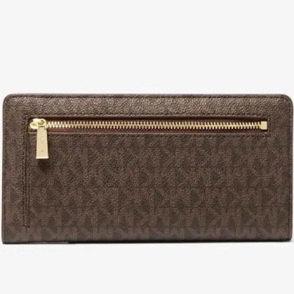 Michael Kors Brown Signature Zip-Around Continental Wallet